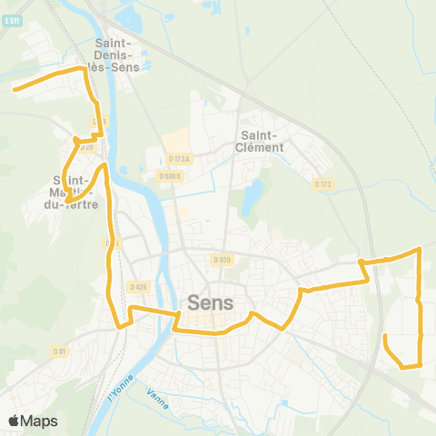 Intercom Courtois s/ Yonne les Bordes - Sens Z.I. map