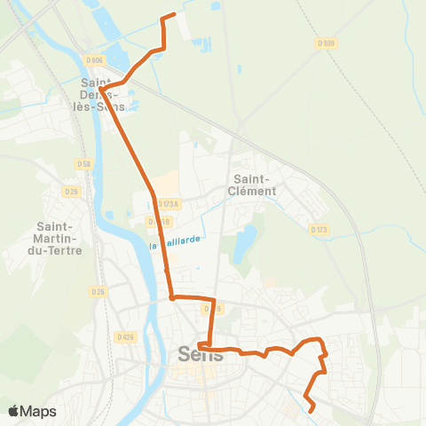 Intercom St Denis les Sens Granchette - Sens Lycées map