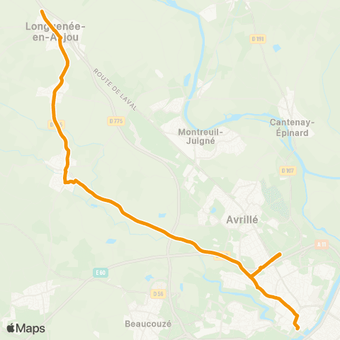 Irigo Pruillé Bois des Dames - Angers le Quai / Angers Terra Botanica map