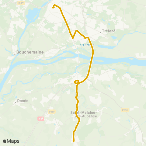 Irigo Soulaines Haute-Marzelle - Angers Gare rout. Esplanade map