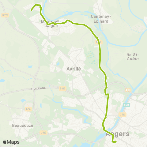 Irigo Montreuil-Juigné Domaine du Val - Angers les Gares map