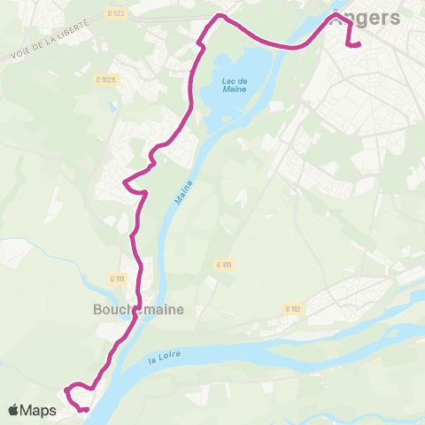 Irigo Bouchemaine Chantourteau - Angers les Gares map