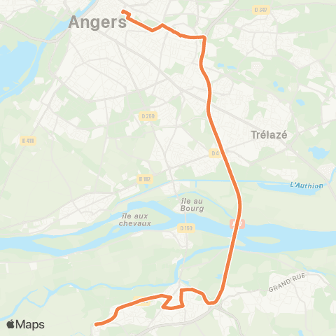 Irigo Mûrs-Érigné Hauts-de-Mûrs - Angers Hôtel de Ville map