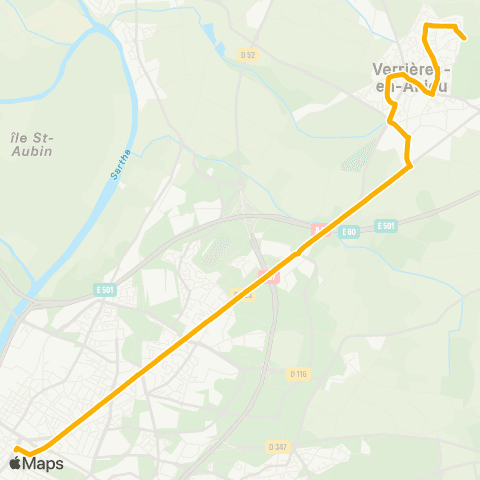 Irigo St-Sylvain Chêne Vert - Angers Hôtel de Ville map