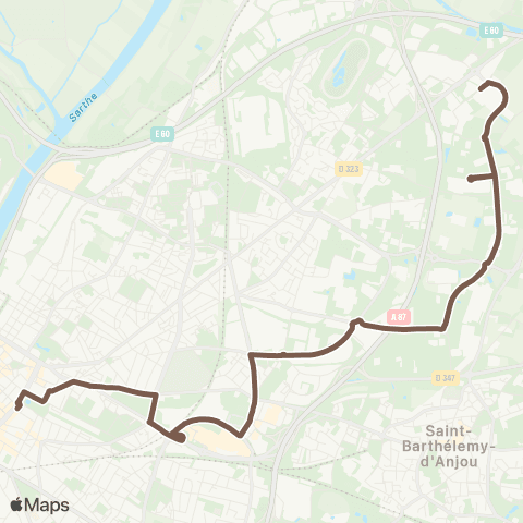 Irigo Angers Lorraine - Angers Parc Expo map