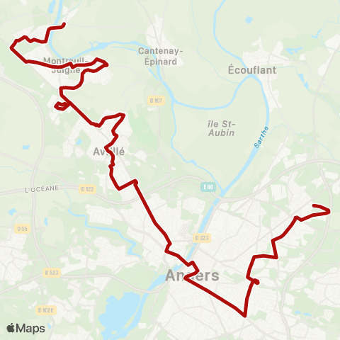 Irigo Montreuil-Juigné Béné - St-Sylvain St-Aubin la Salle map