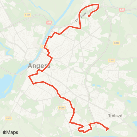 Irigo Les Ponts-de-Cé Moulin Marcille - Écouflant Éventard map