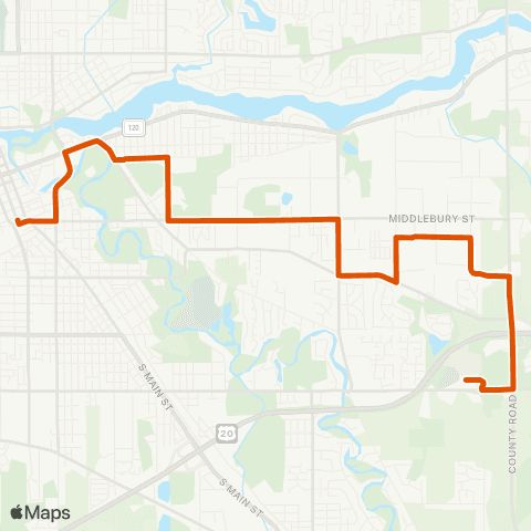 Interurban Trolley Elkhart East map