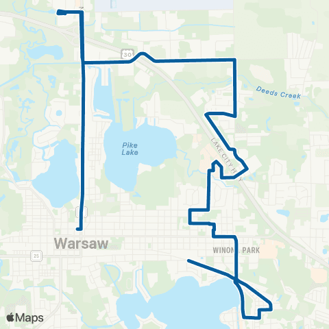 Interurban Trolley Lake City Loop map