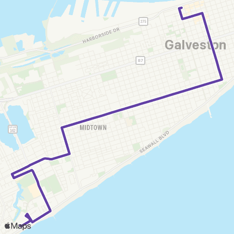 Island Transit 61st via Ave O map