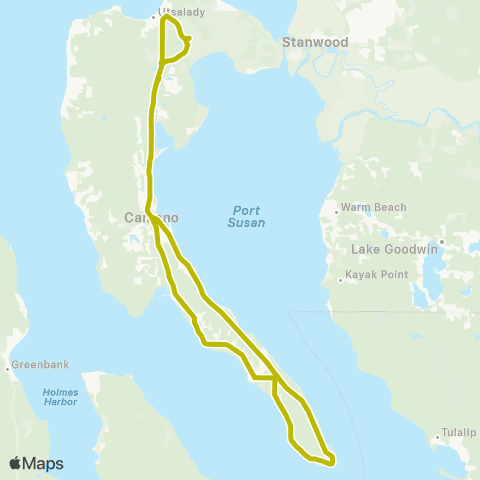 Island Transit East Camano Shuttle map