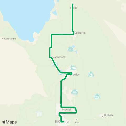 Imperial Valley Transit State St / 7th St - Hwy 111 / Main St map