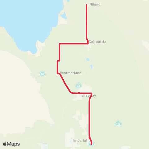 Imperial Valley Transit Imperial Valley Coll - Hwy 111 / Main St map