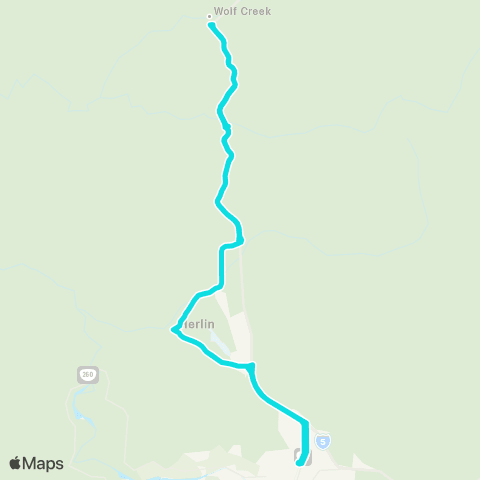 JCT Merlin / Sunny Valley / Wolf Creek map