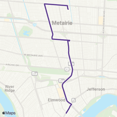 JP Transit Elmwood map