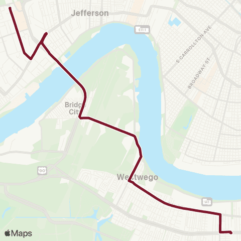 JP Transit Huey. P. Long map