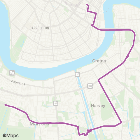 JP Transit Lapalco map