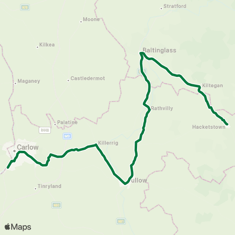 JJ Kavanagh Hacketstown - Carlow map
