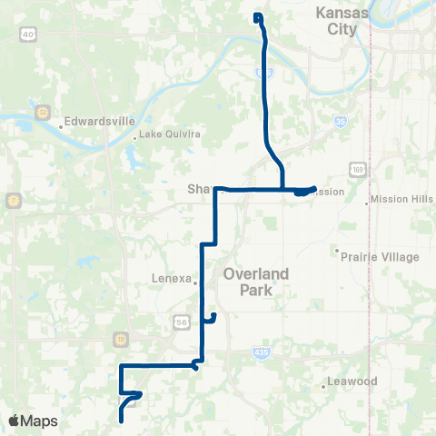 RideKC Johnson-Quivira map