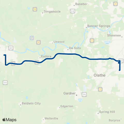 RideKC K-10 Connector map