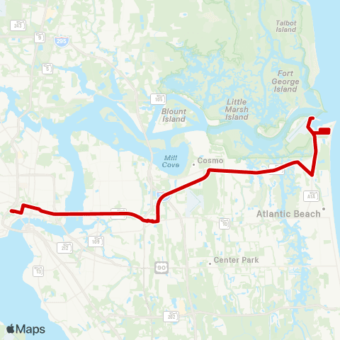 JTA Mayport Express map