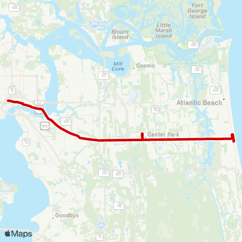 JTA Red Line Xpress map