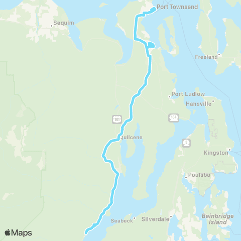Jefferson Transit Quilcene / Brinnon via Tri-Area map