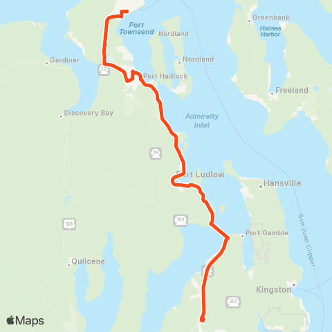 Jefferson Transit Poulsbo / Port Ludlow / Tri Area map