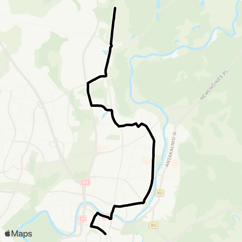 JUDU Centras–Žirmūnai–Baltupiai–Santariškės map