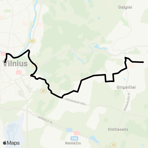 JUDU Centras–Markučiai–Pavilnys–Naujoji Vilnia map