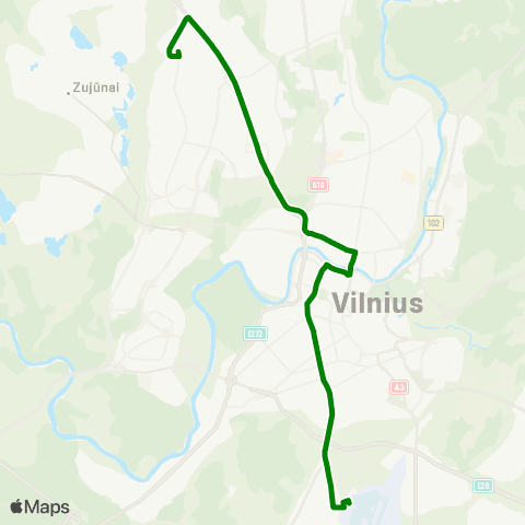 JUDU Perkūnkiemis–Šeškinė–Centras–Oro Uostas map