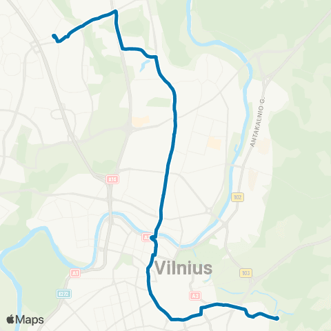 JUDU Fabijoniškės–Baltupiai–Markučiai map
