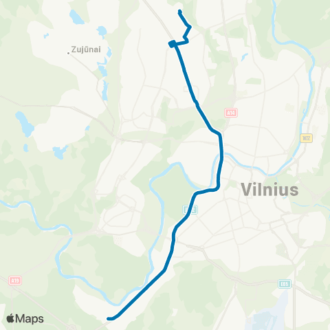 JUDU Fabijoniškės–Ukmergės G.–Žemieji Paneriai map