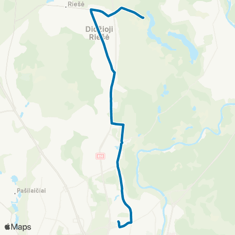JUDU Ozo–Kalvarijų–Santariškės–Didžioji Riešė–Didieji Gulbinai map