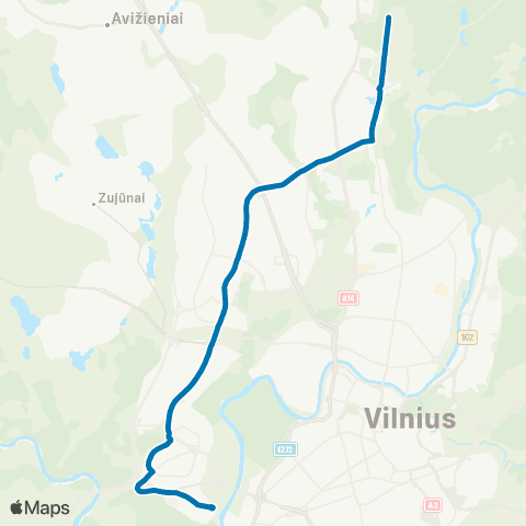 JUDU Šiltnamių G.–Laisvės Pr.–Fabijoniškės–Santariškės map