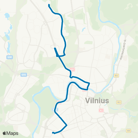 JUDU Fabijoniškės–Šeškinė–Konstitucijos Pr.–A.Goštauto G.–Vilkpėdė (Apylanka) map