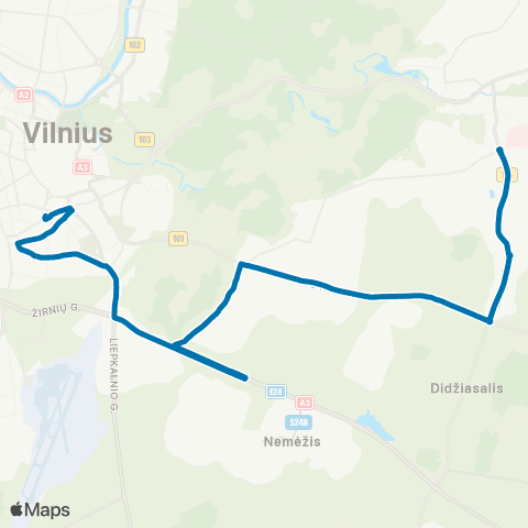 JUDU Stotis–Dzūkų G.–Minsko Pl.–Kalnėnai–Guriai–Grigaičiai map