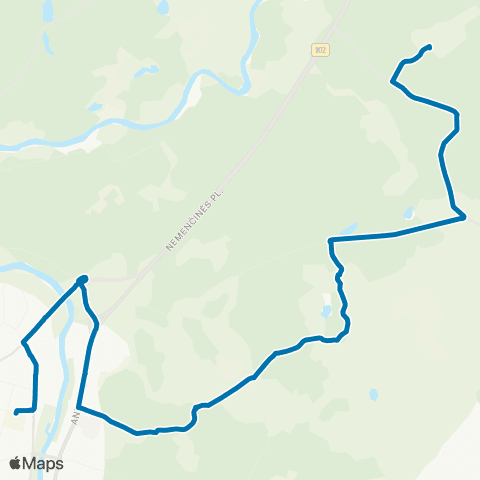 JUDU Šiaurės Miestelis–Antakalnis–Mileišiškių –S.Kerbedžio G.–Dvarčionys–Vinciūniškės map