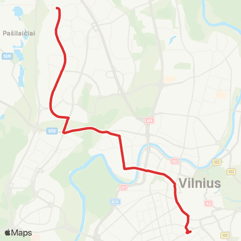 JUDU Perkūnkiemis–Justiniškės–Žvėrynas–Stotis map