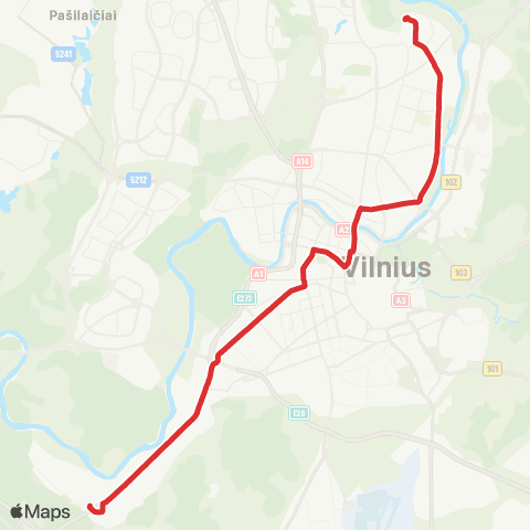 JUDU Žirmūnai–Šeimyniškių–Tauro G.–Žemieji Paneriai (Apylanka Be Reformatų St.) map