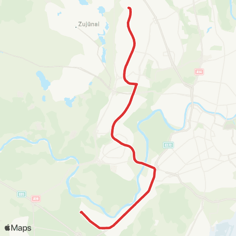 JUDU Perkūnkiemis–Justiniškės–Žemieji Paneriai–Titnago G. map