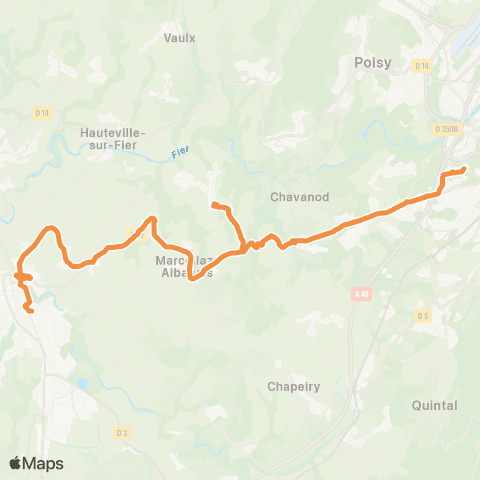 J'ybus Gare Rumilly - Chavanod Stade map