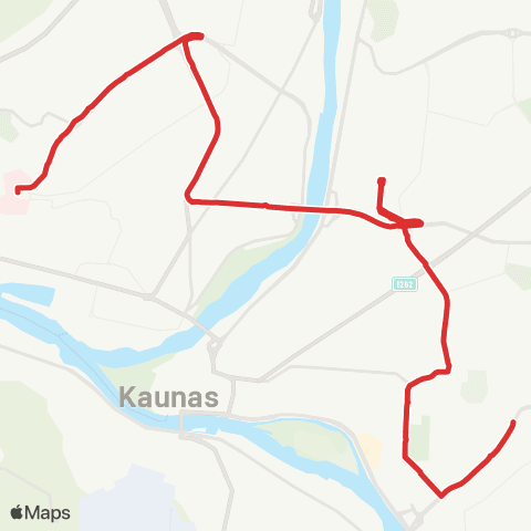 Kauno Viešasis Transportas Dainų Slėnis - Kauno Ligoninė (Šilainiai) map