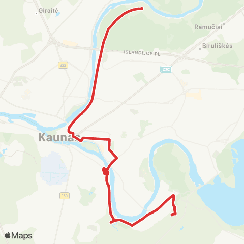 Kauno Viešasis Transportas Kleboniškis - Onkologijos Ligoninė (Kreidos G.) map