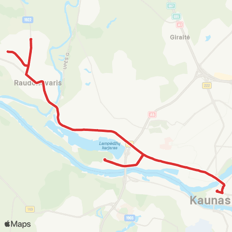 Kauno Viešasis Transportas Raudondvaris - Kauno Pilis map