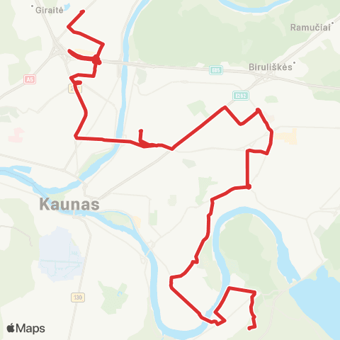 Kauno Viešasis Transportas Sargėnai - Onkologijos Ligoninė map