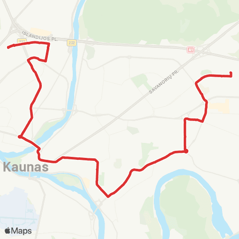 Kauno Viešasis Transportas Partizanų G. - Šilainiai map