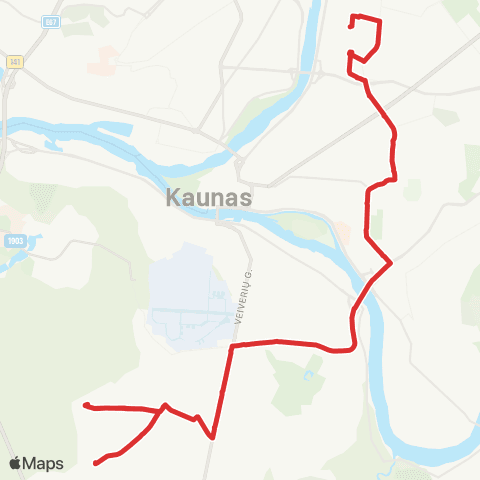Kauno Viešasis Transportas Tirkiliškiai - Skubios Pagalbos Centras map