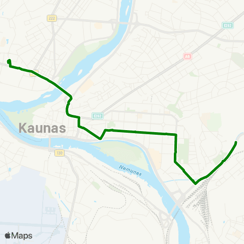 Kauno Viešasis Transportas Dainų Slėnis - Kėdainių G. map
