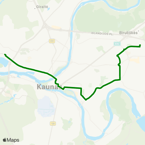 Kauno Viešasis Transportas Partizanų G. - Kaniūkai map